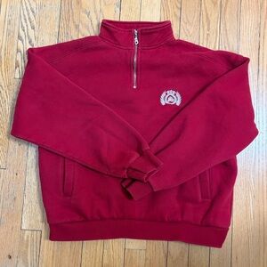 Red Quarter-Zip Sweatshirt